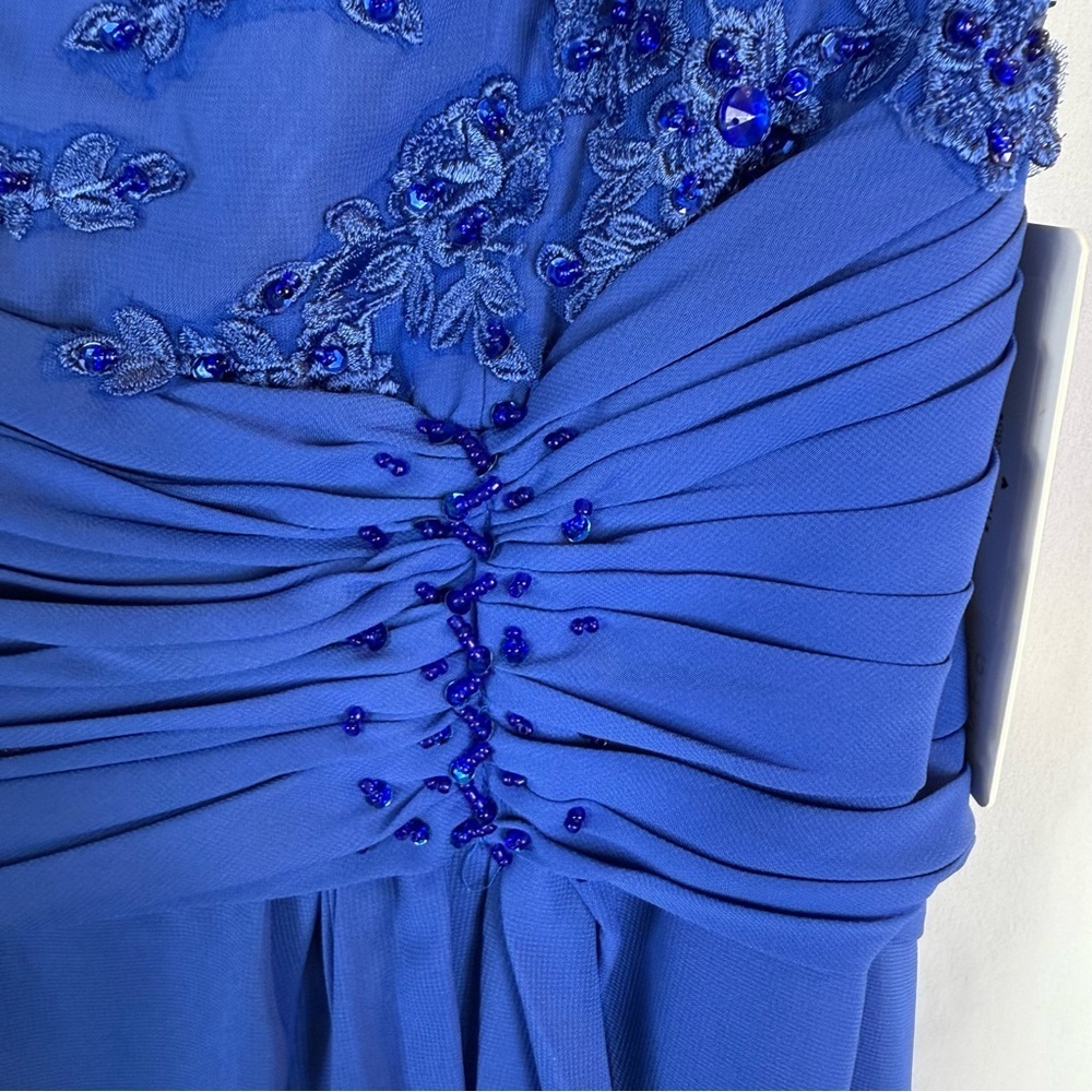 JJ’S house Royal Blue A-Line Sequins Chiffon maxi Dress Size:XL - Picture 9 of 16
